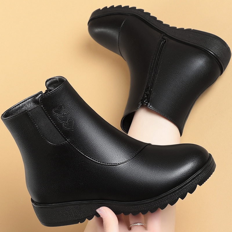 Pure leather cashmere waterproof casual shoes