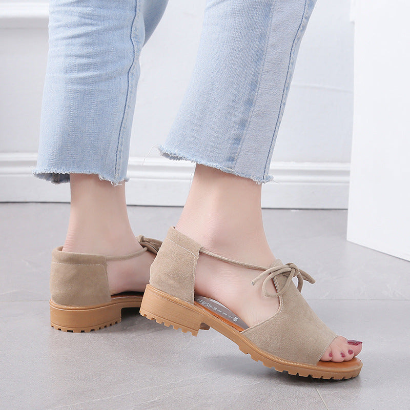 Fish Mouth Lace-up Flat Sandals (Buy 2 Get Free Shipping✔️)