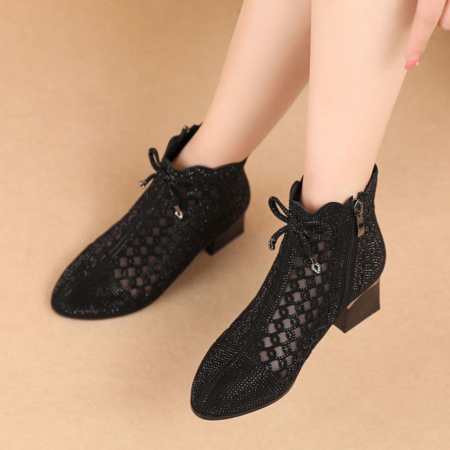 Summer New Hollow Thick Heel Women's Shoes
