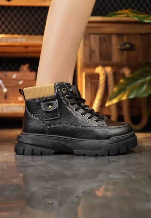 Men's soft leather high-quality leather heightening boots