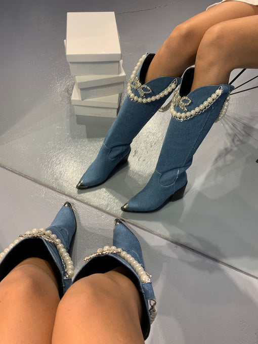 Roman Pearl Jean Boots