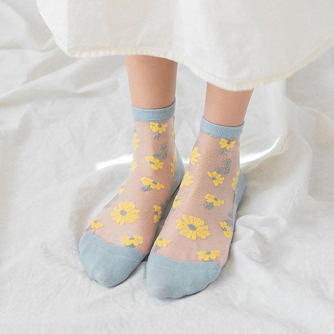 Floral glass socks