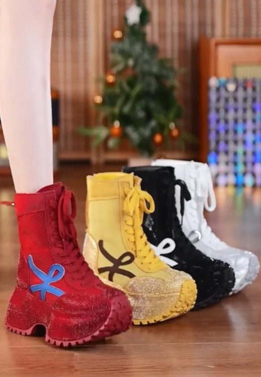 Women's fashion color high-top casual shoes