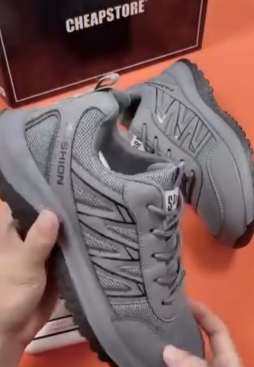 Men's grey sports casual shoes