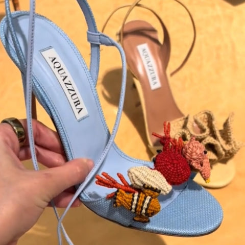 Crocheted decorative sandals