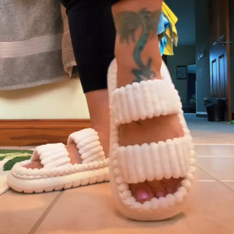 Soft cotton furry home slippers