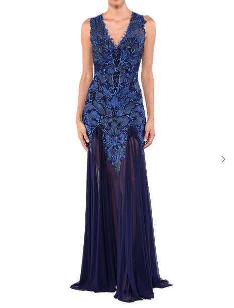 Floor Length V-Neck Gown
