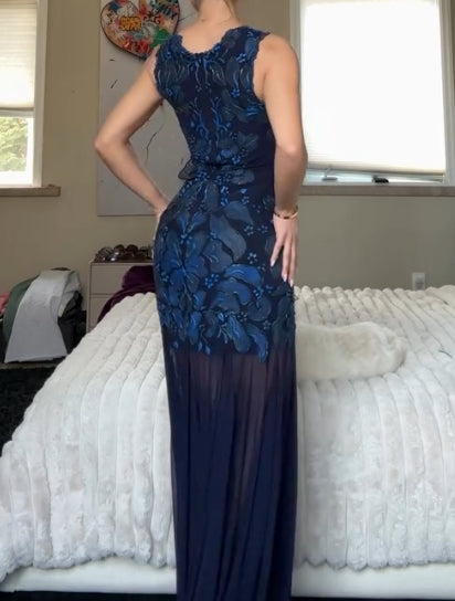 Floor Length V-Neck Gown