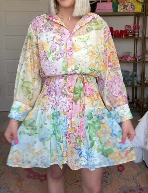Bright color silky casual skirt