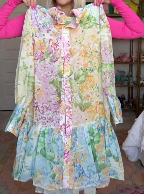 Bright color silky casual skirt