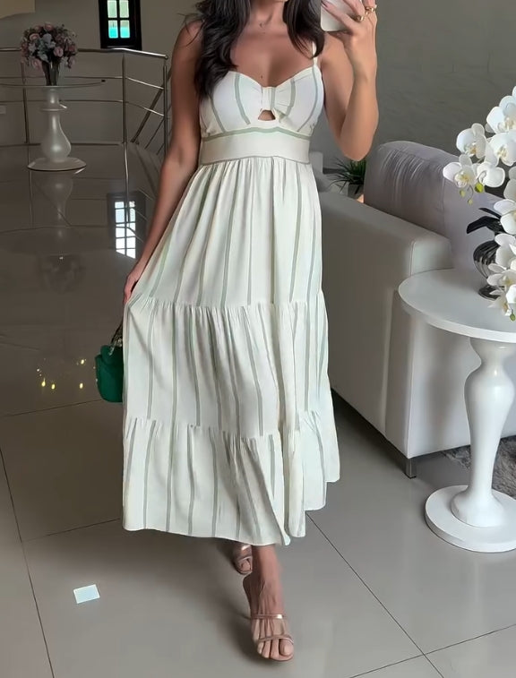 Bow top striped dress
