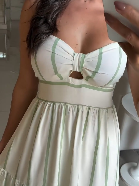 Bow top striped dress