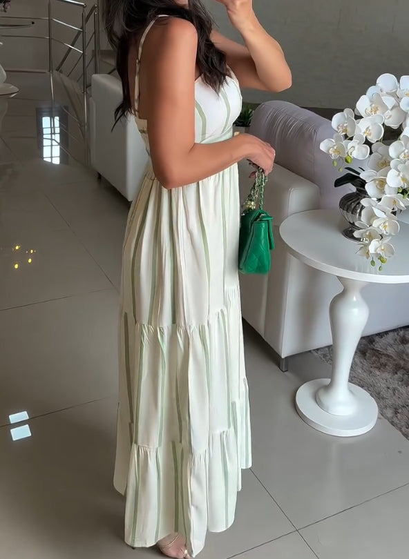 Bow top striped dress