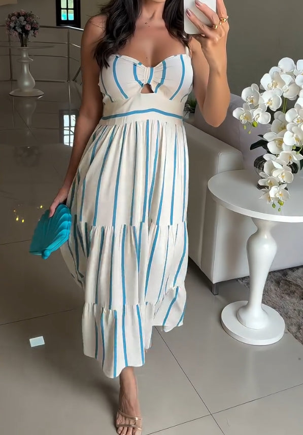 Bow top striped dress