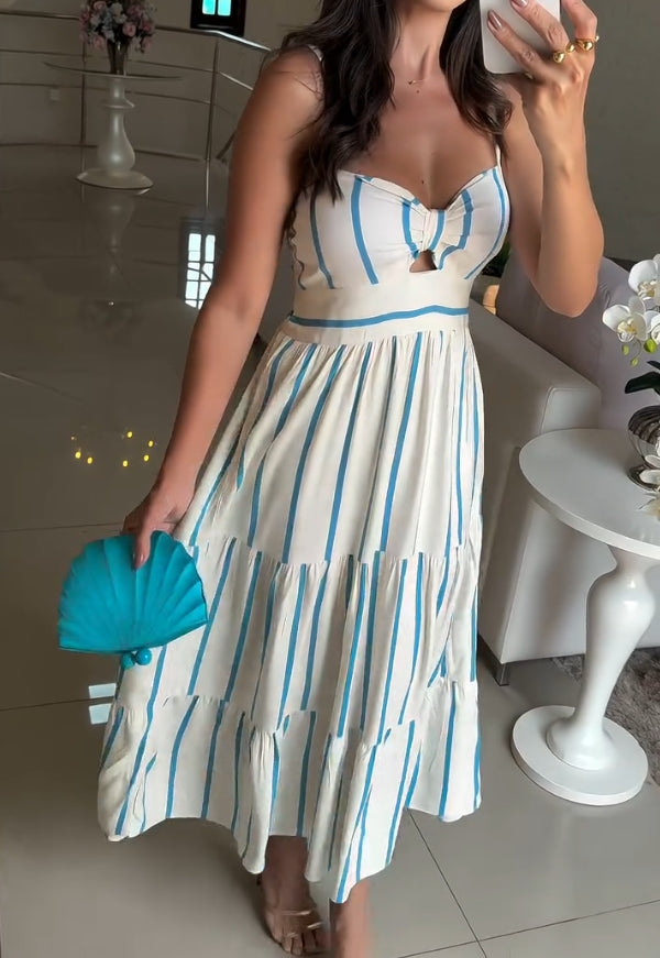 Bow top striped dress