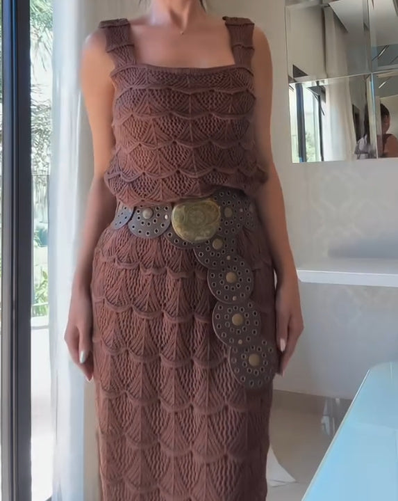Bohemian belt casual dress
