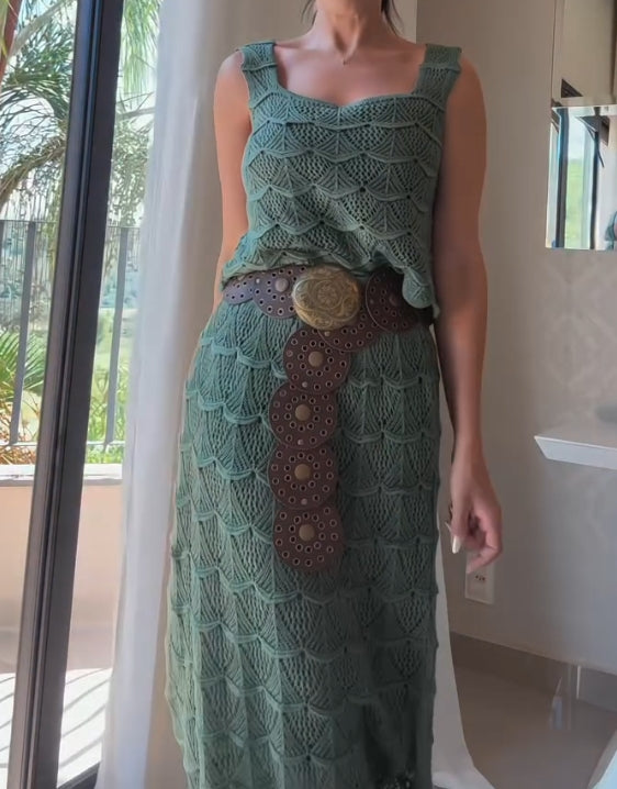 Bohemian belt casual dress