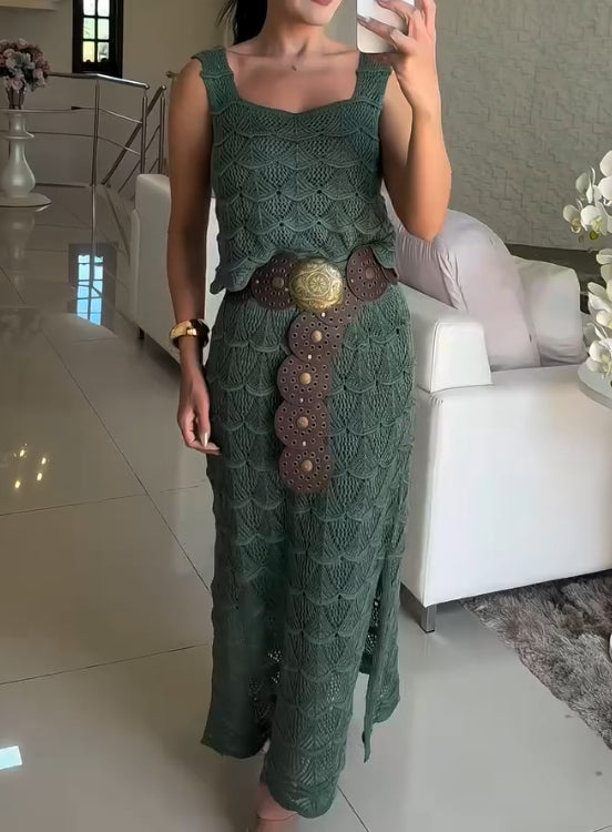 Bohemian belt casual dress