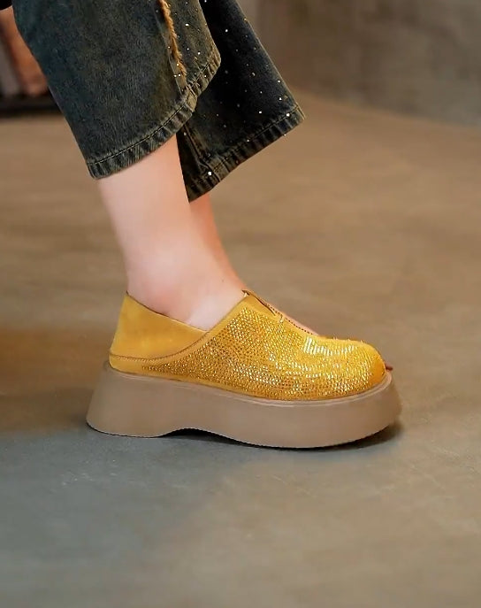 Flash drill heightening soft-soled casual shoes