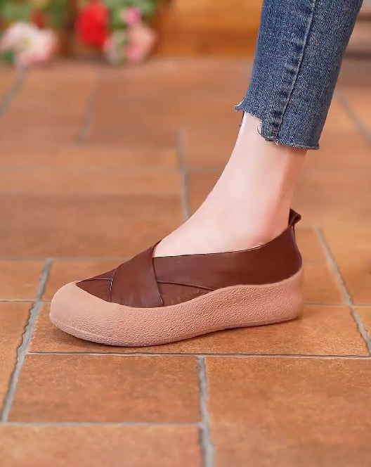 Soft leather comfortable cross leather shoes