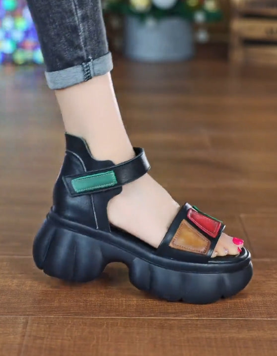 Elevated strap corrective sandals