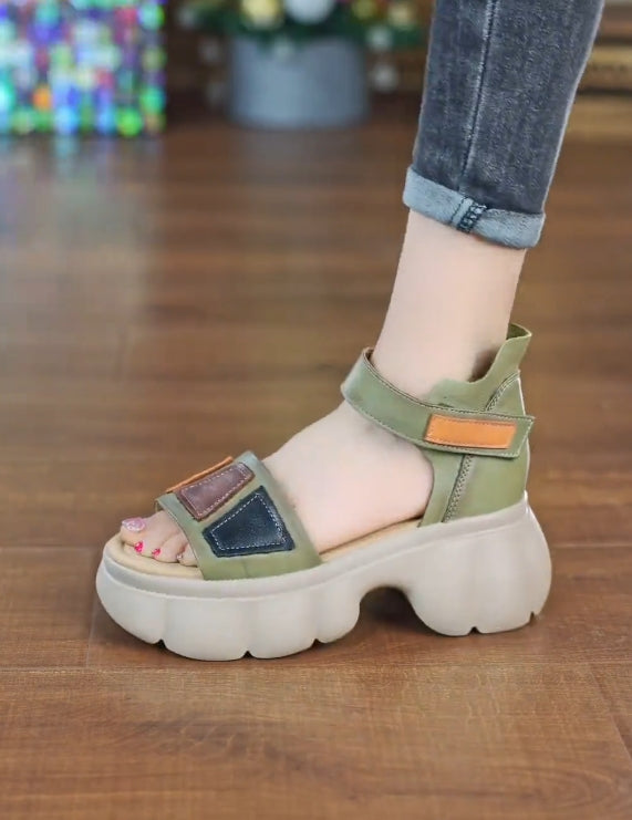 Elevated strap corrective sandals