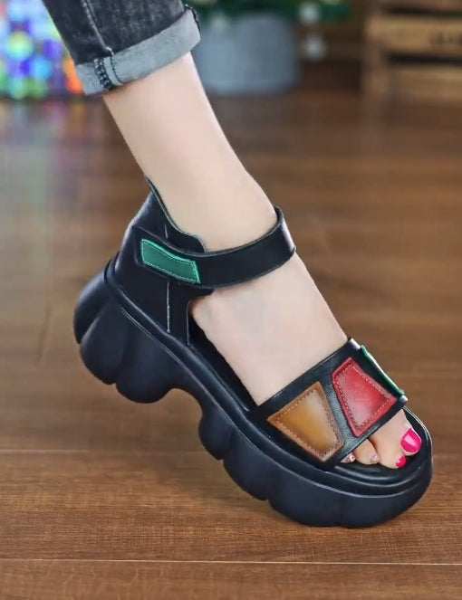 Elevated strap corrective sandals