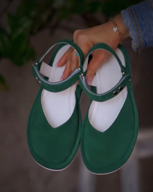 Classic soft leather semi-wrapped sandals