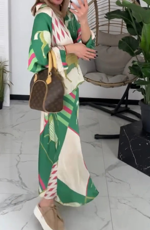Printed loose and elegant leisure suit