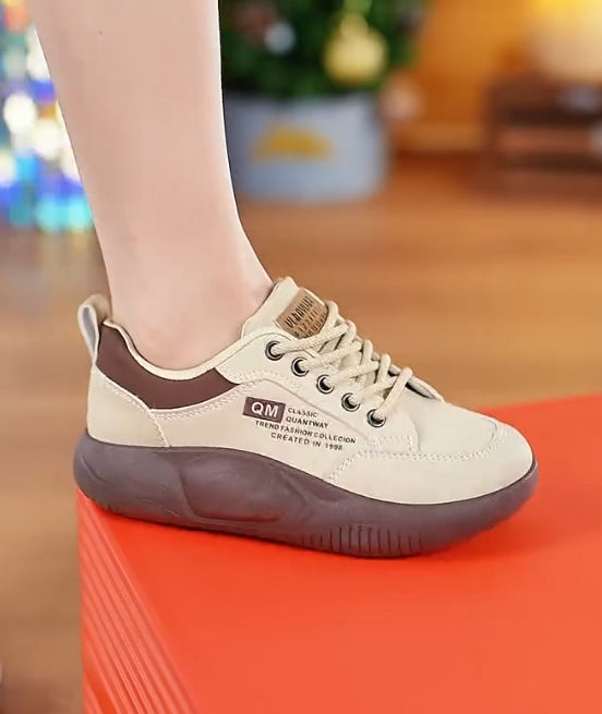 Walk shoes with soft leather and soles