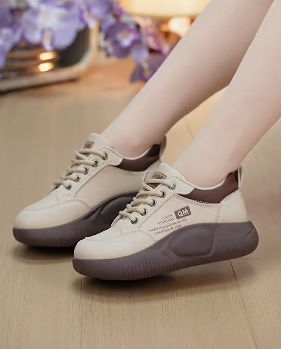 Walk shoes with soft leather and soles