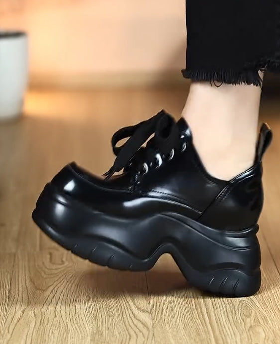 Black high arch support shoes