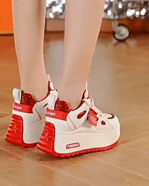 Color matching air cushion heightening breathable casual shoes