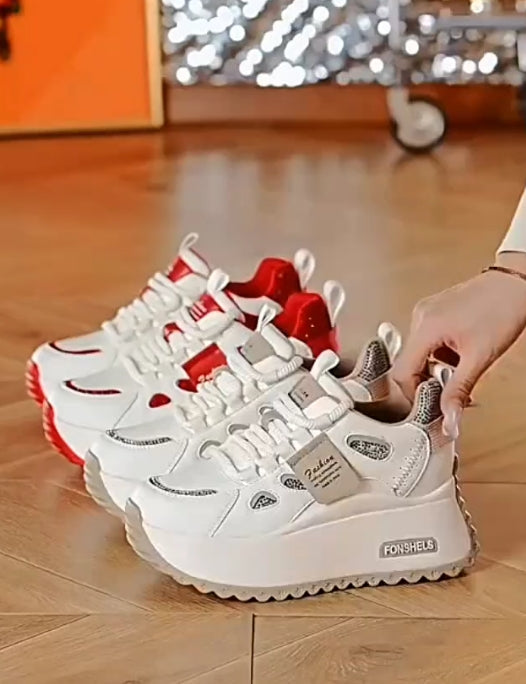Color matching air cushion heightening breathable casual shoes