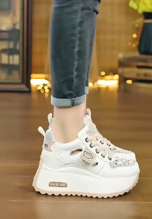 White casual breathable waterproof shoes