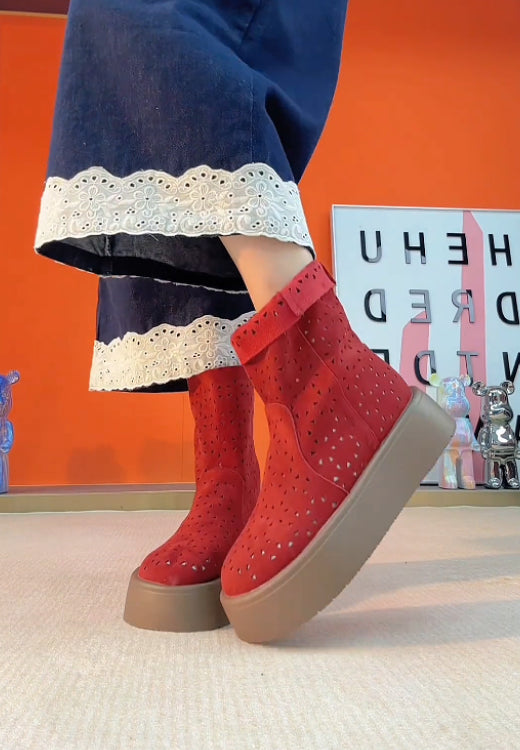 Summer heightening comfort hollow net boots