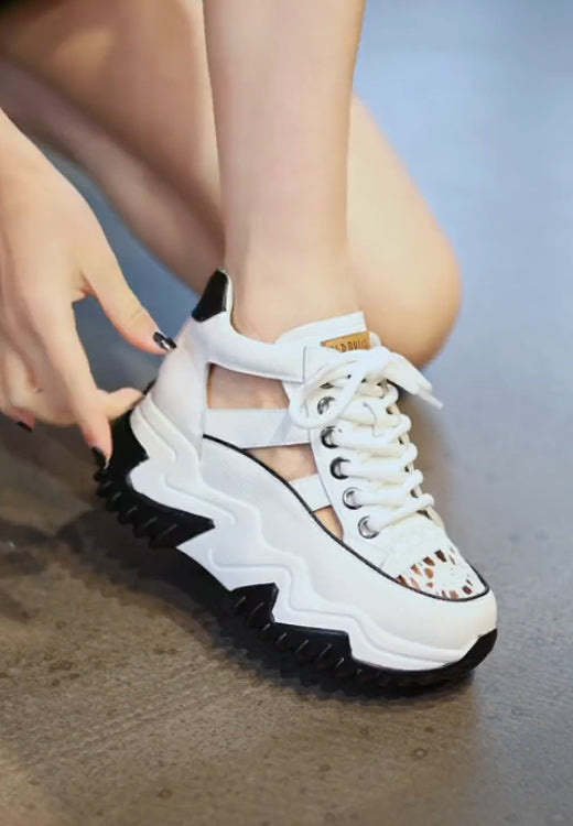 Elegant hollow breathable heightening sandals