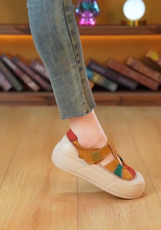 Tri-color stitching breathable casual shoes