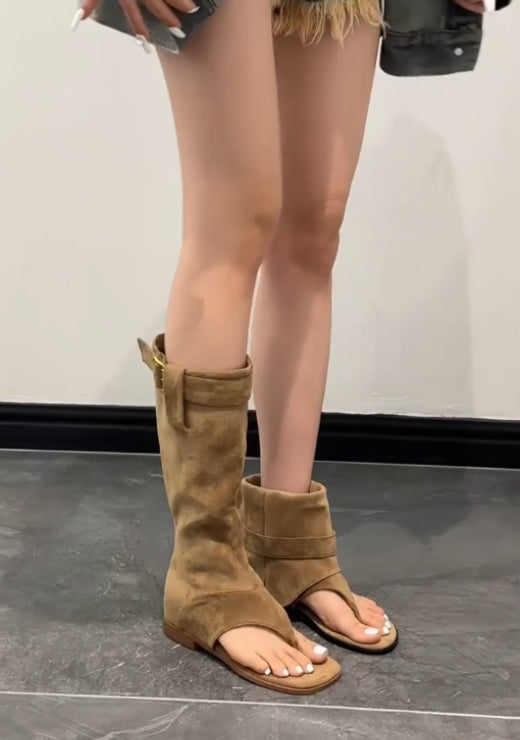 Fashion breathable flip-flop style booties