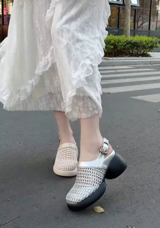 Semi-wrapped breathable mesh sandals