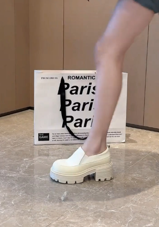 Classic high-heeled leisure loafers