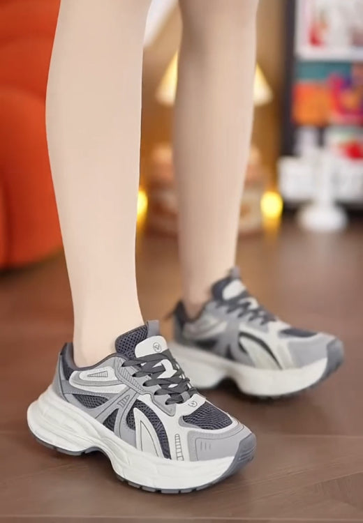 Grey sports casual running shoes