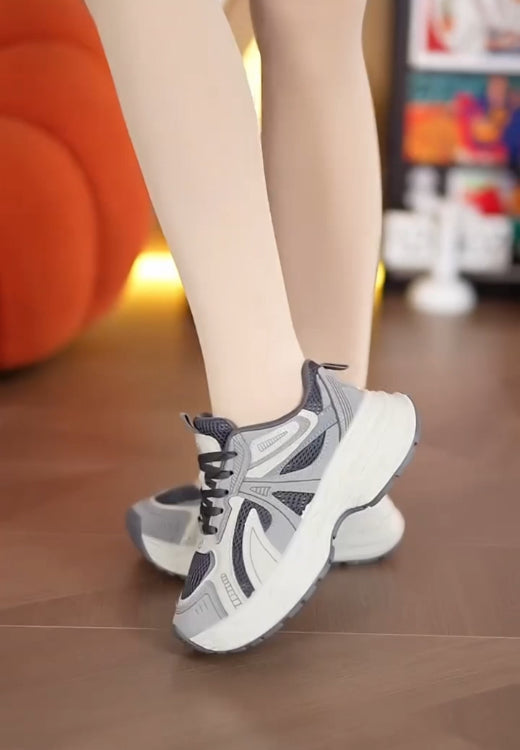Grey sports casual running shoes