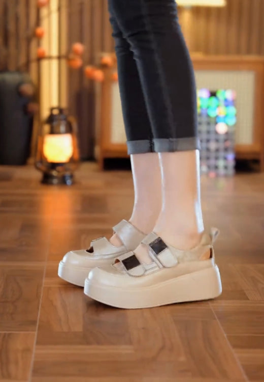 Non-slip sole silver shoe buckle casual sandals