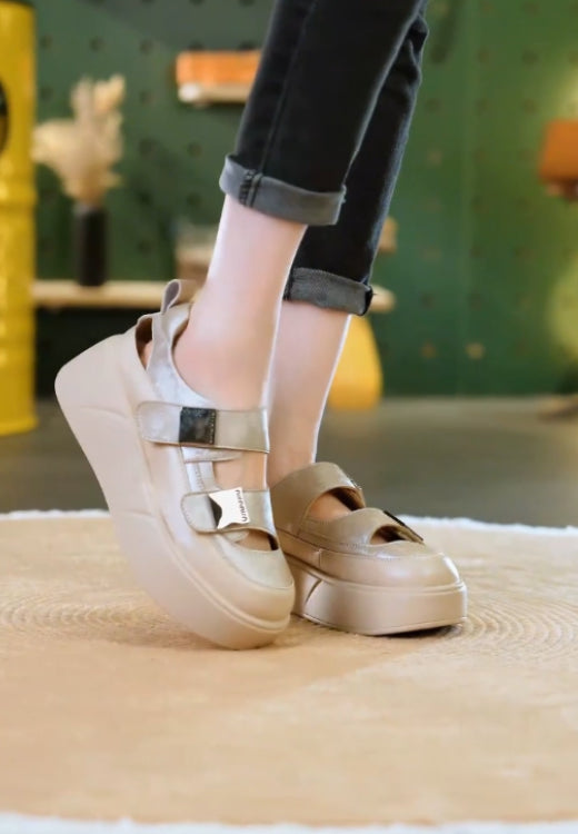 Non-slip sole silver shoe buckle casual sandals