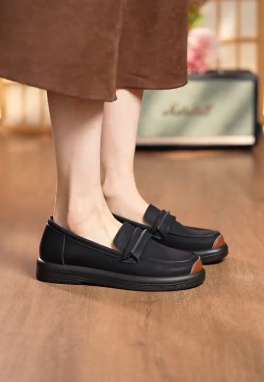 Elegant casual shoes with solid color stitching toe