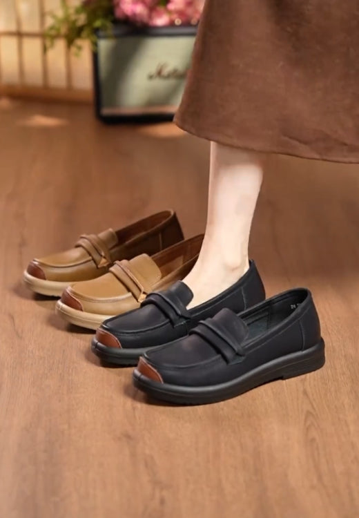 Elegant casual shoes with solid color stitching toe