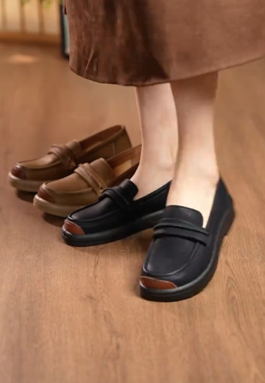 Elegant casual shoes with solid color stitching toe