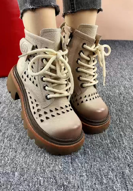 Retro hollow breathable leisure boots