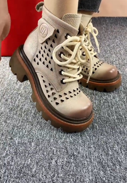 Retro hollow breathable leisure boots